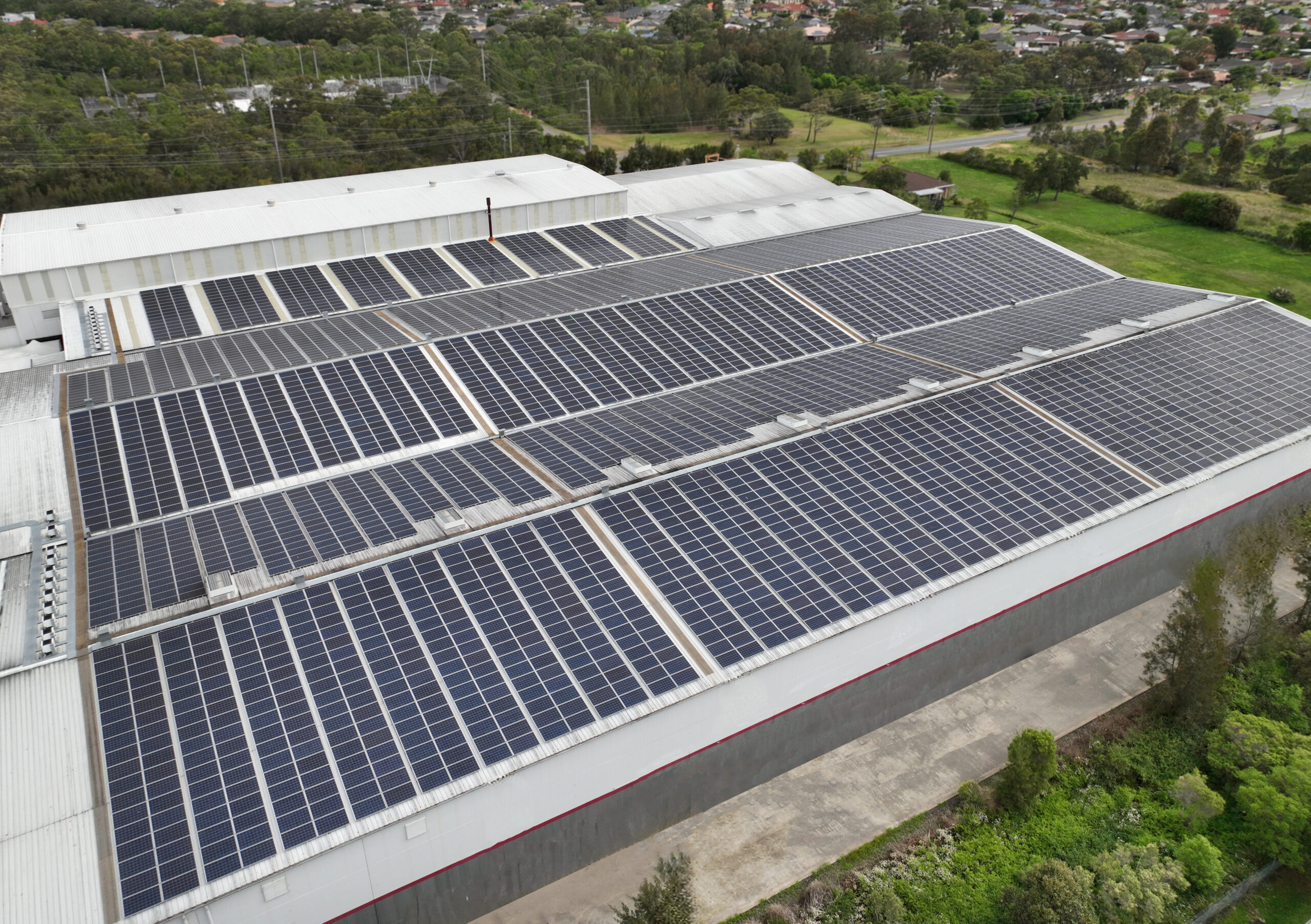 Example of a solar farm on a factory roof