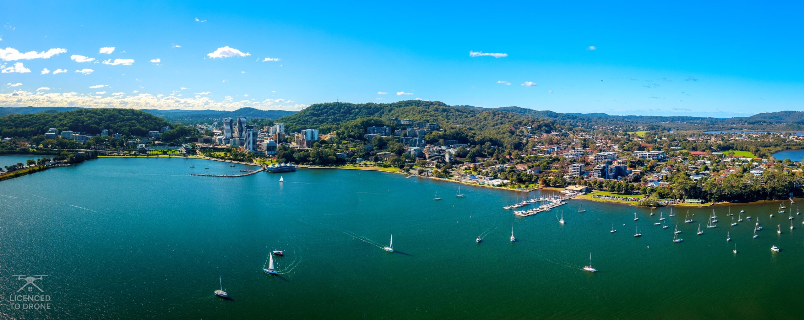 Drone shot of Gosford Foreshore